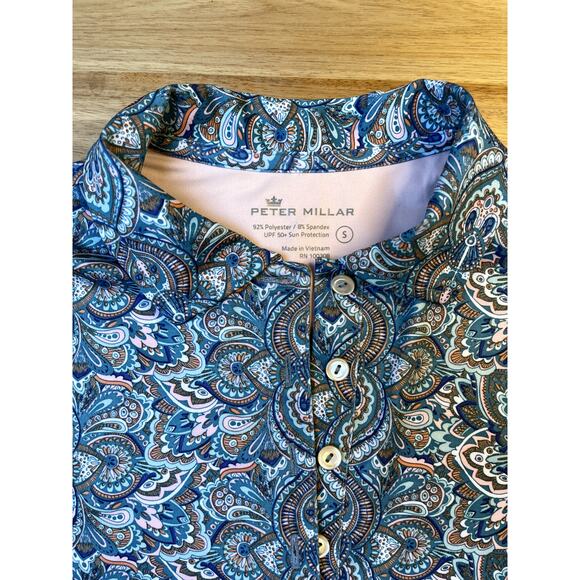 Peter Millar UV Sun Protection Technical Athletic Sleeveless Collar Top Small - Picture 2 of 5